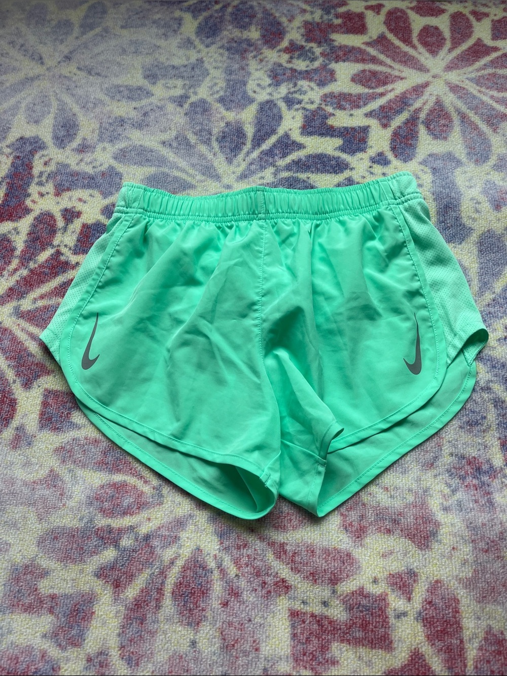 Nike Women's bright Mint Green Running Shorts with Reflective Swoosh